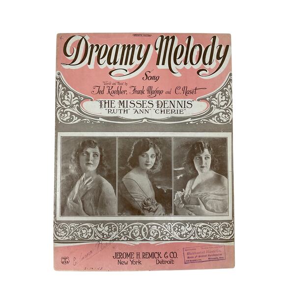 Dreamy Melody Sheet Music The Misses Dennis Koehler Magine Naset Ruth Ann Cherie - Picture 1 of 5